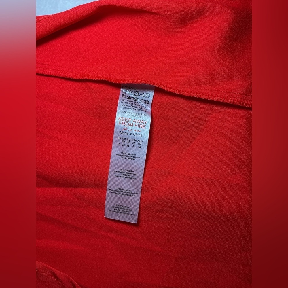 PrettyLittleThing Red Asymmetrical Sheath Dress for Night Out - Picture 5 of 8